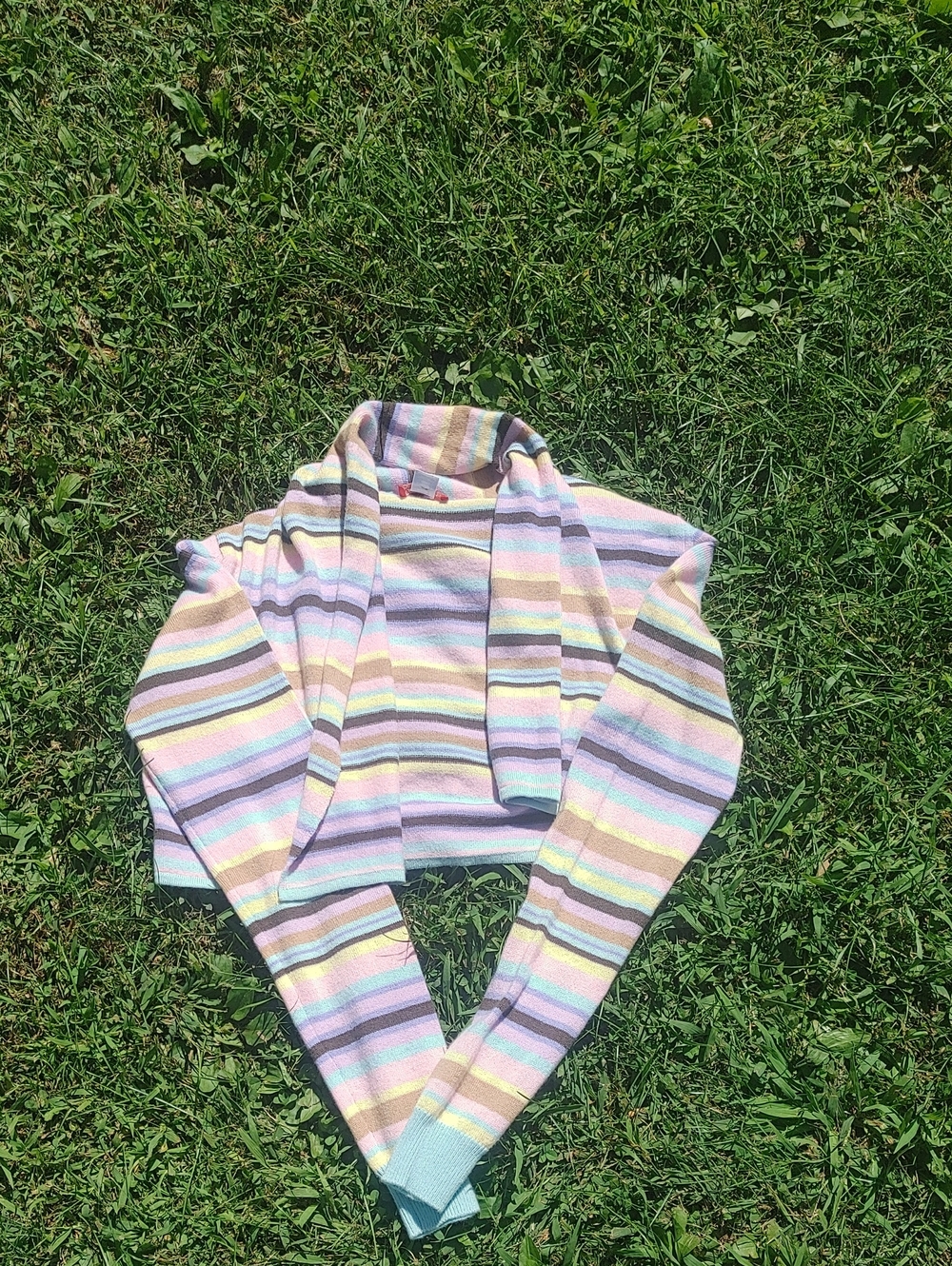 Kids Pastel Multicolor Striped Shrug - Brand Unspecified 100% Cashmere